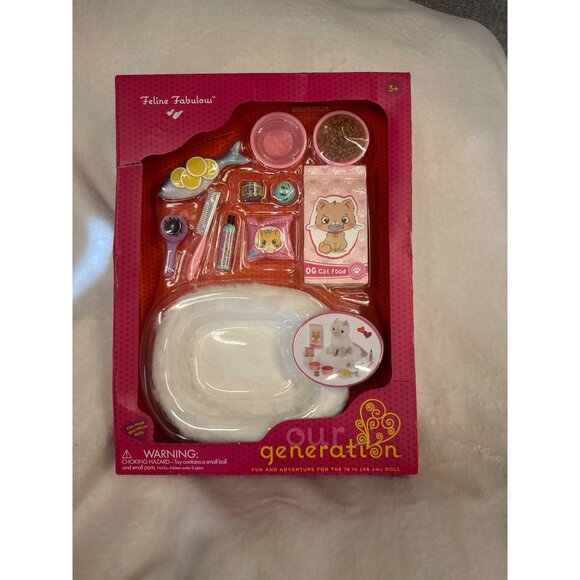 Our Generation || Feline Fabulous Pet Bed & Play Food Accessory Set (11 Pieces) - Picture 1 of 5